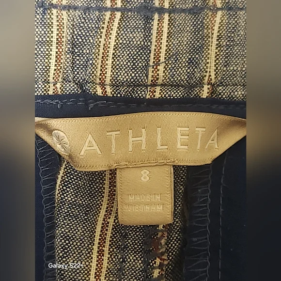 Athleta Cabo 100% Linen Striped Shorts Blue & White Size 8. #A13 - Picture 6 of 10